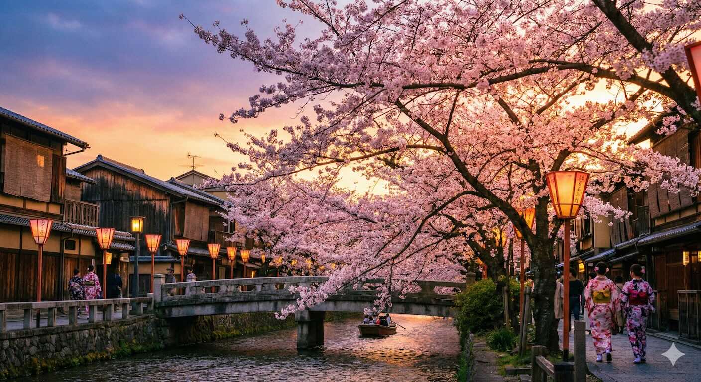 Japanese lanterns in a street